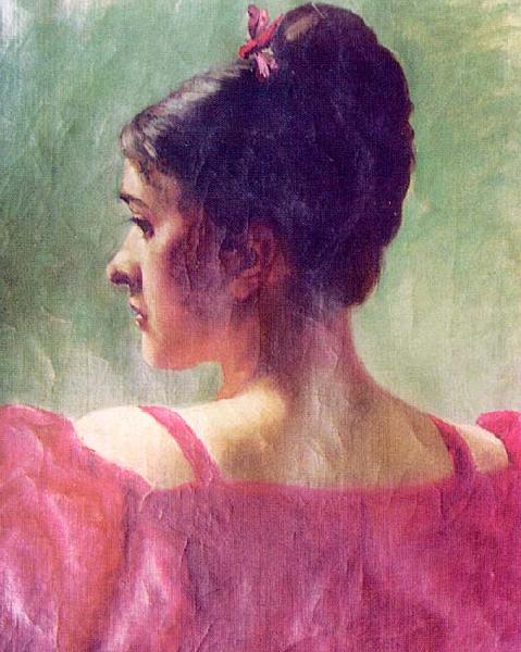 Cornelia Kuemmel The Lady in Red Spain oil painting art